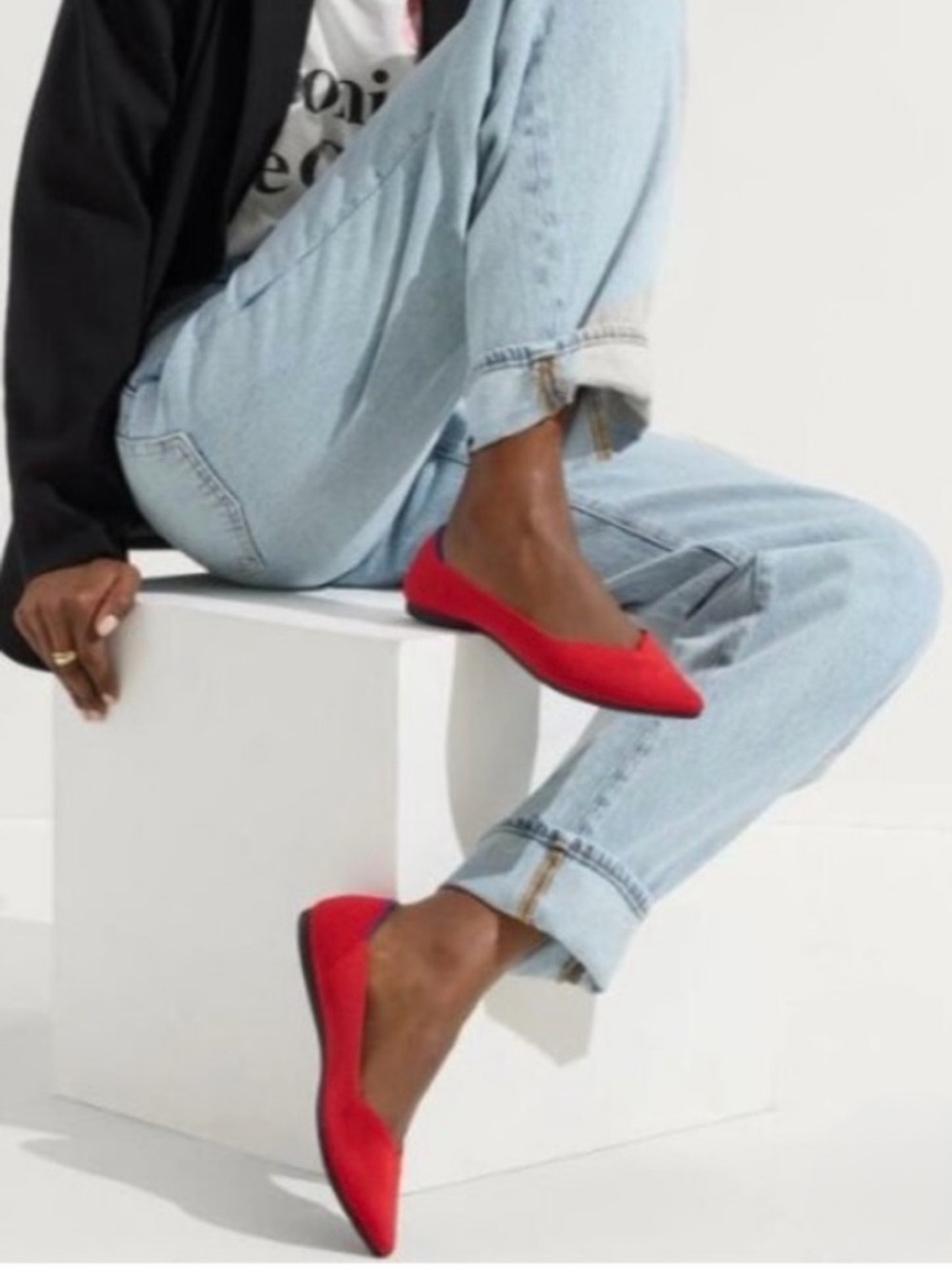 Rothy's The Point Bright Red Pointed Flat